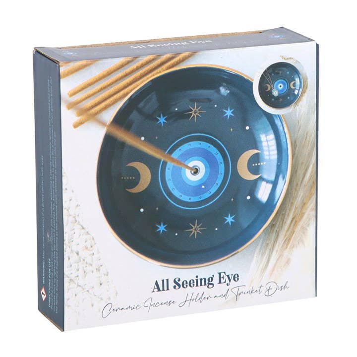 Incense Holder 
Blue All Seeing Eye Print Plate