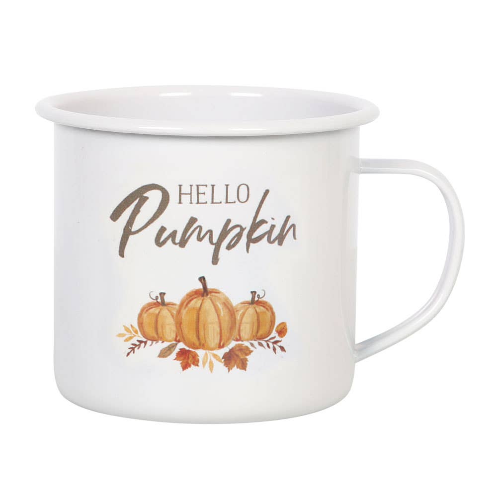 Hello Pumpkin Autumn Fall Enamel Mug