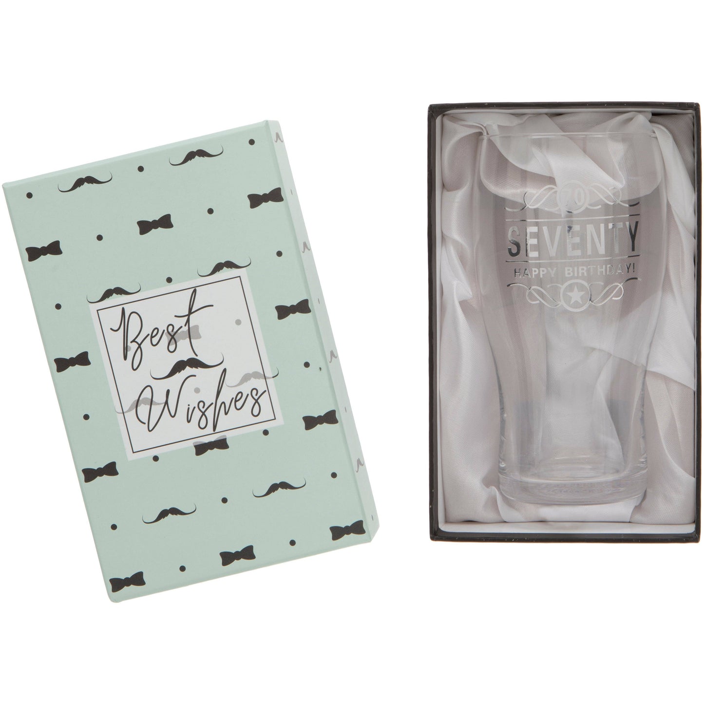 70th Birthday Beer Pint Glass, 570ml, Gift Boxed