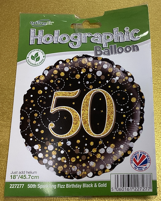 Number 50 foil balloon