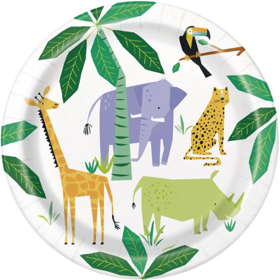 9” animal safari dinner plate