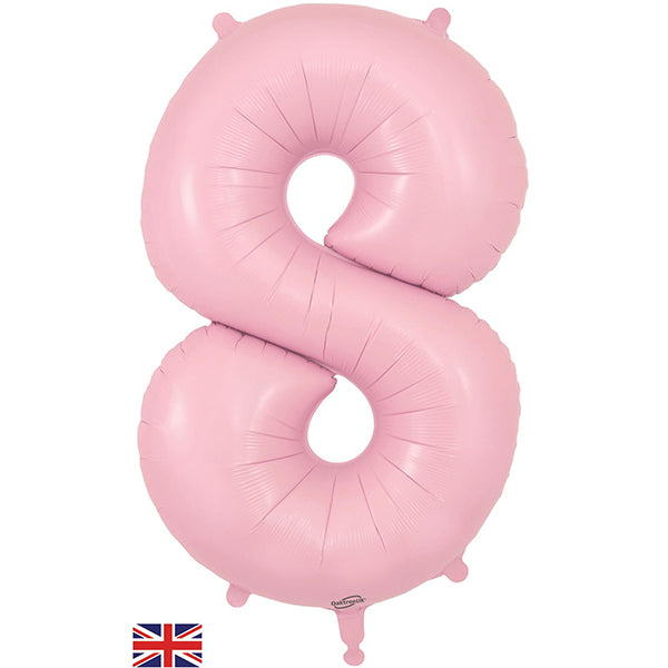 Pale Pink XL number helium balloons