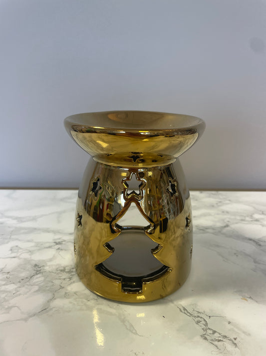 Gold Christmas tree wax melt warmer