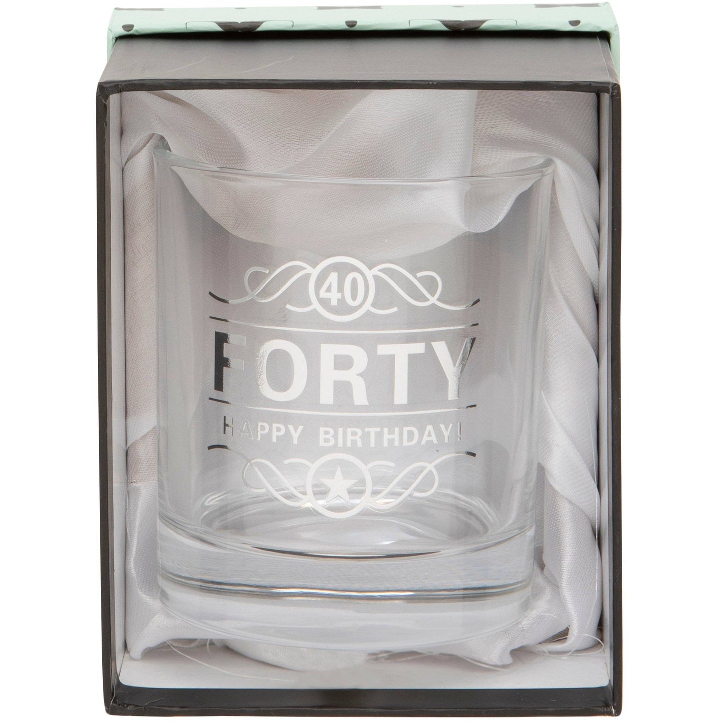 40th Birthday Spirit Glass, 350ml, Gift Boxed