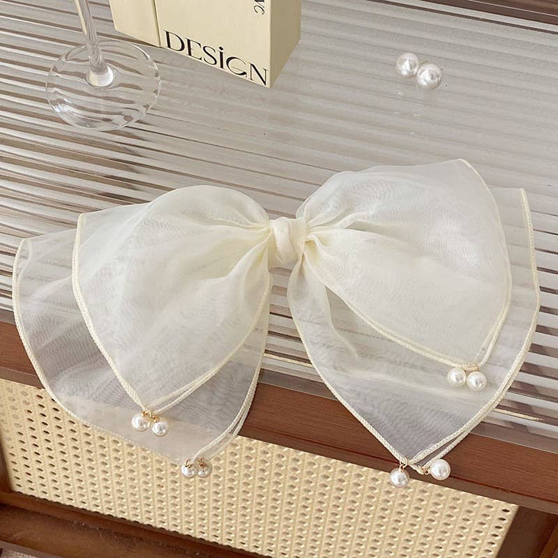 SS68 Pretty oversize Organza hair bow clip