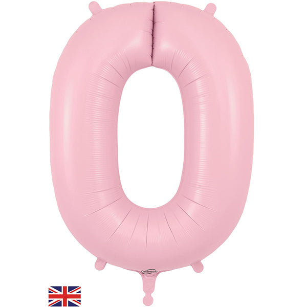 Pale Pink XL number helium balloons