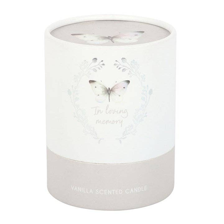 Vanilla Candle In Loving Memory White Butterfly