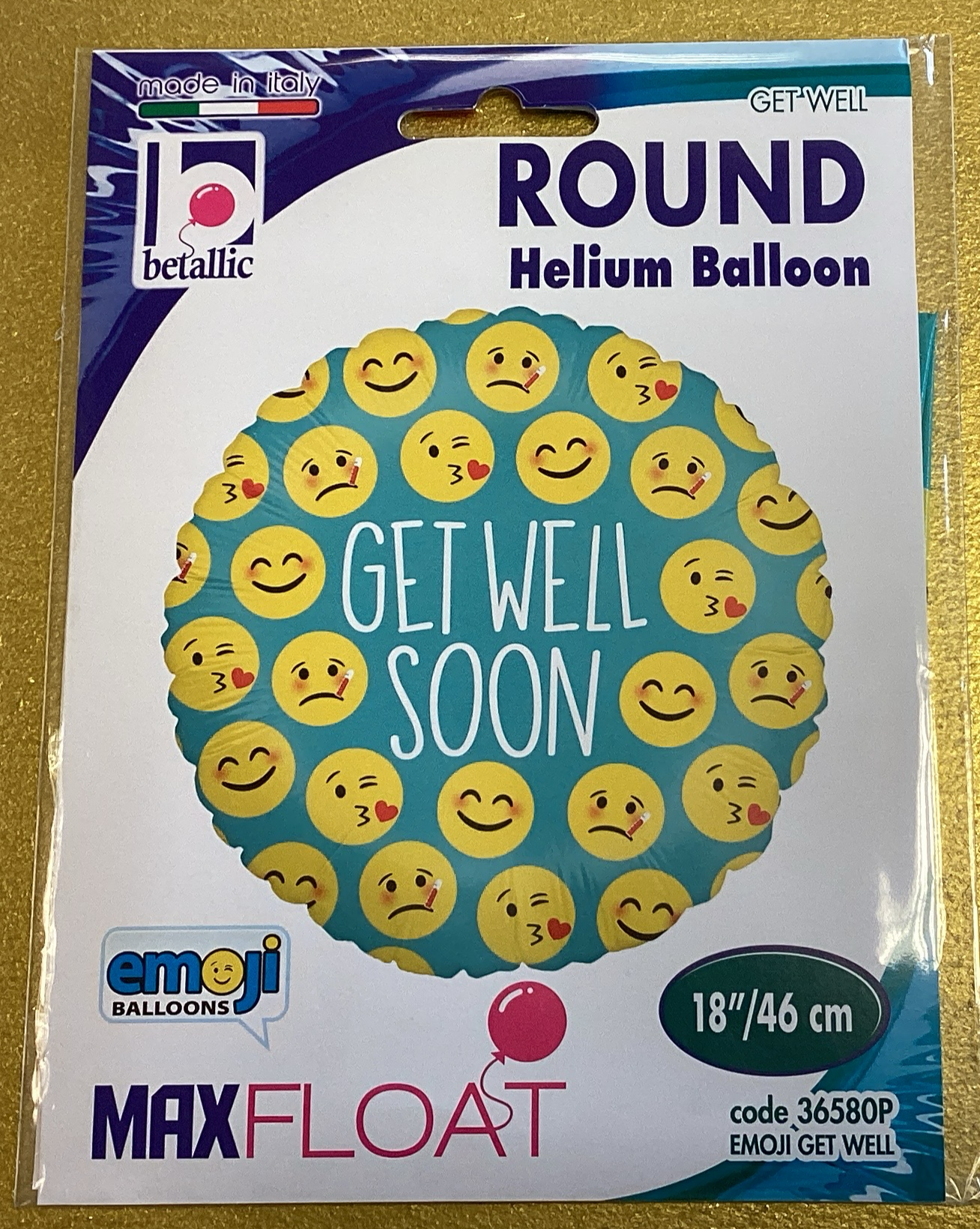 Get well soon emoji balloon