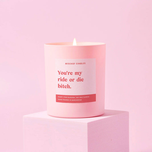 Ride or Die Bitch Friendship Gift For Her Funny Candle