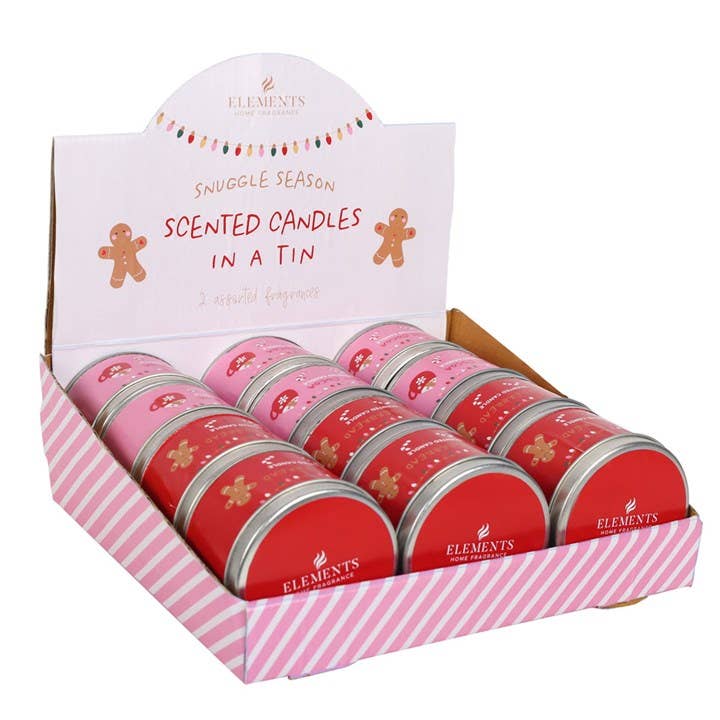 Set of 12 Snuggle Season Christmas Candles in Display