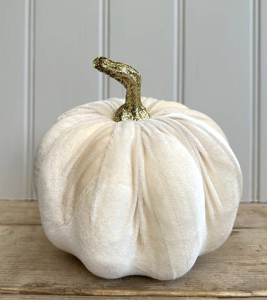 PU0352 - Large Fabric Pumpkin Decoration 17cm White