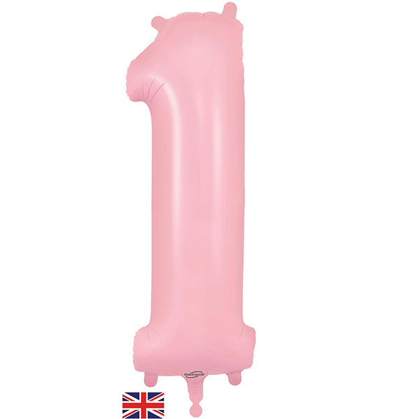 Pale Pink XL number helium balloons