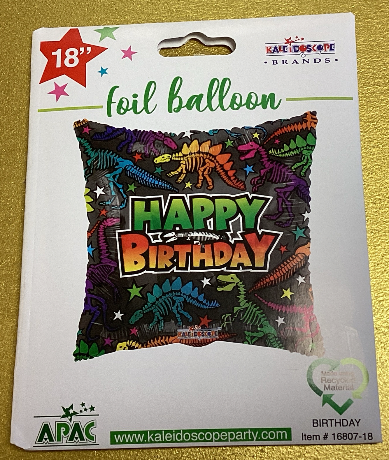 Dinosaur birthday foil balloon