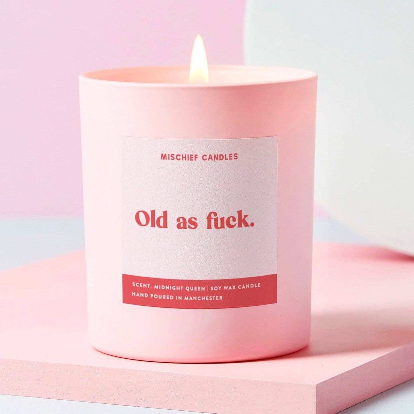 Birthday Gift For Her Funny Birthday Gift Old As Fuck Pink Candle