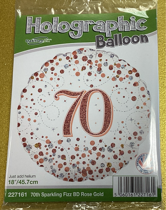 Number 70 foil balloon