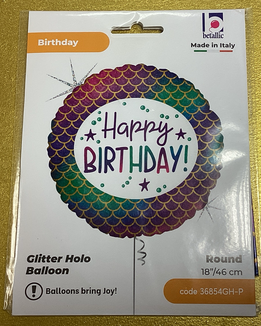 Mermaid scale print birthday foil balloon