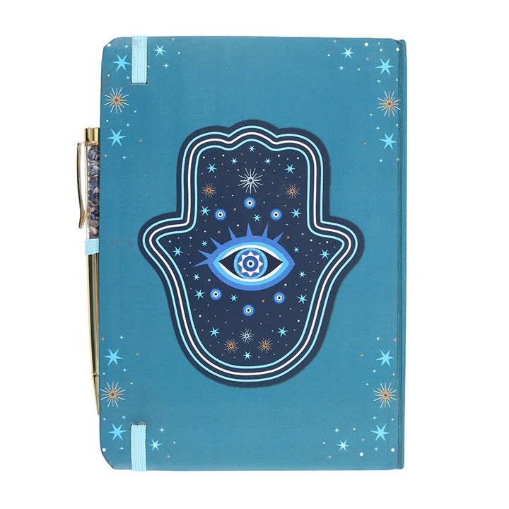 Notebook Hand of Hamsa A5 with Crystal Chip Pen