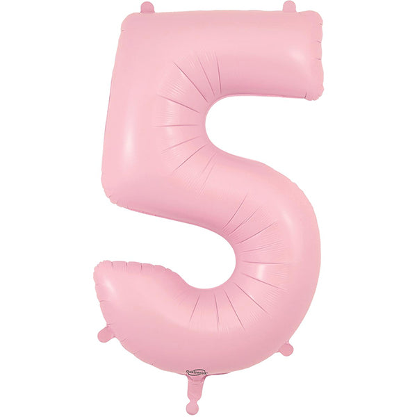 Pale Pink XL number helium balloons