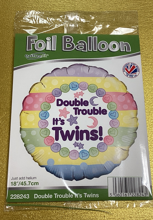 ‘Double trouble, it’s Twins!’ Foil balloon