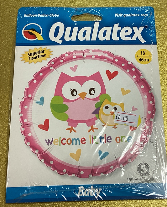 ‘Welcome little one’ foil balloon