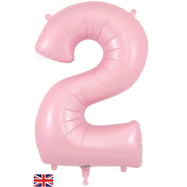 Pale Pink XL number helium balloons