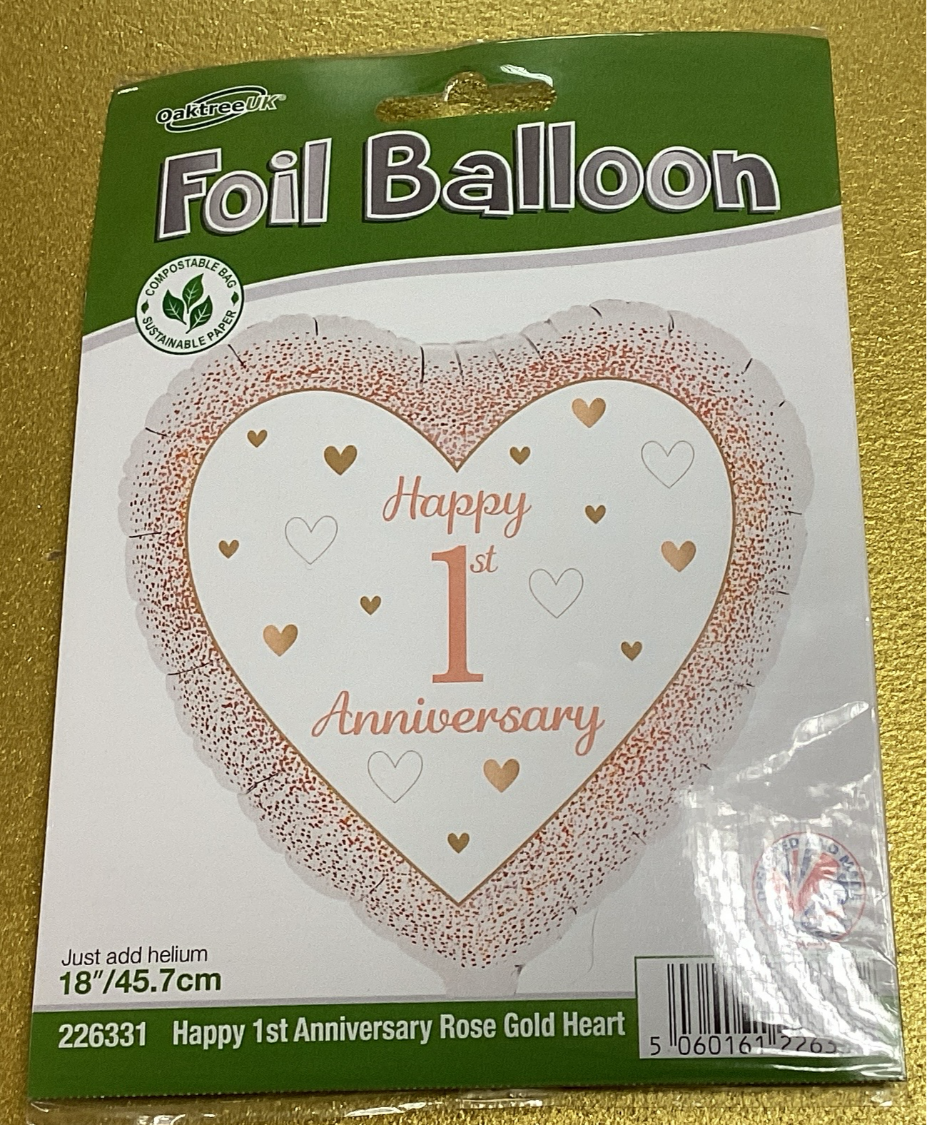 ‘Happy 1st Anniversary’ foil balloon