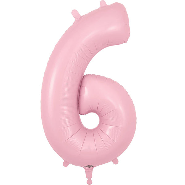 Pale Pink XL number helium balloons