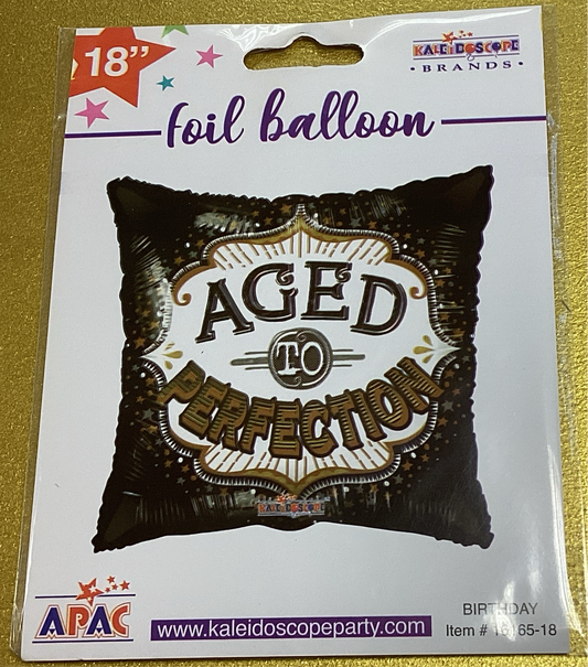 ‘Aged to perfection’ foil balloon