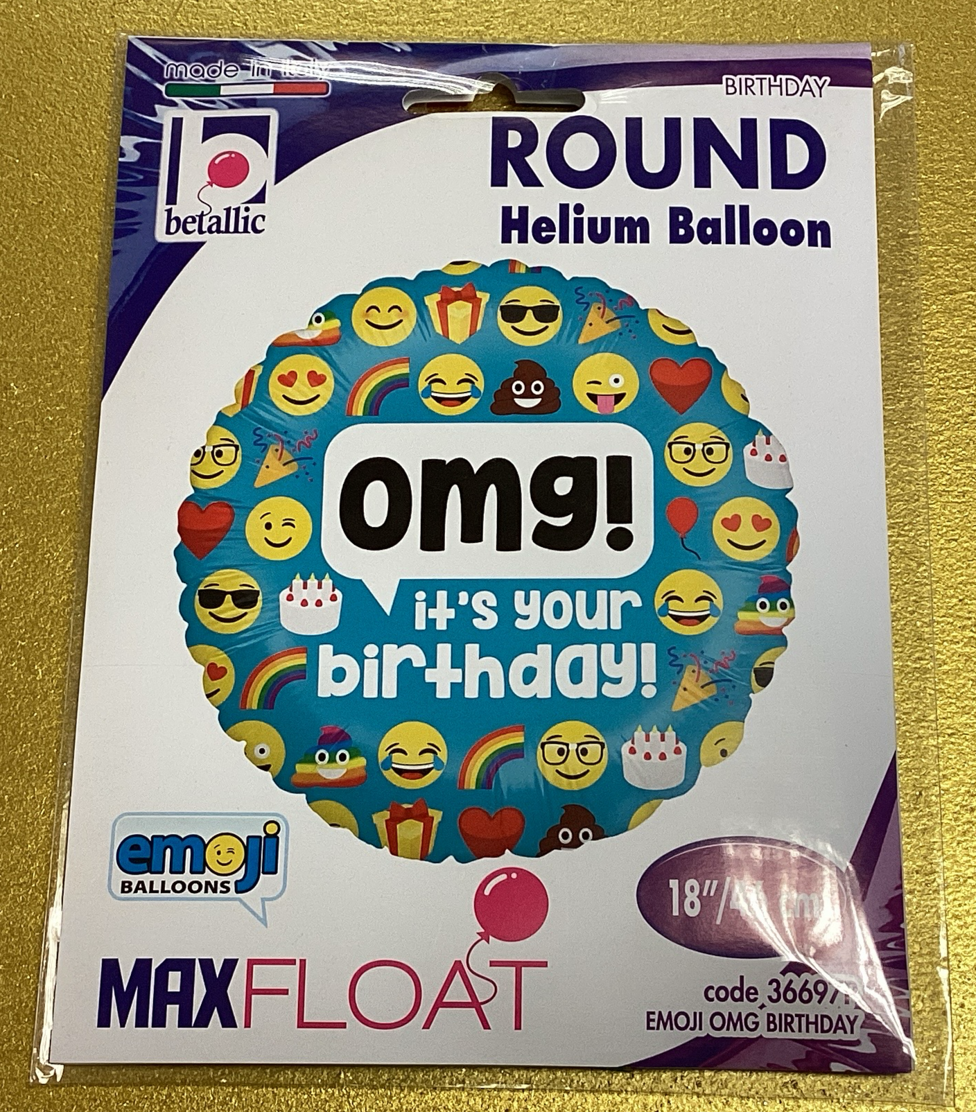 Emoji birthday foil balloon