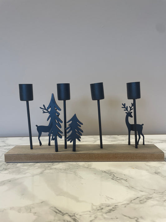 Winter woodland candle holder