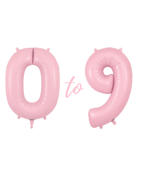 Pale Pink XL number helium balloons