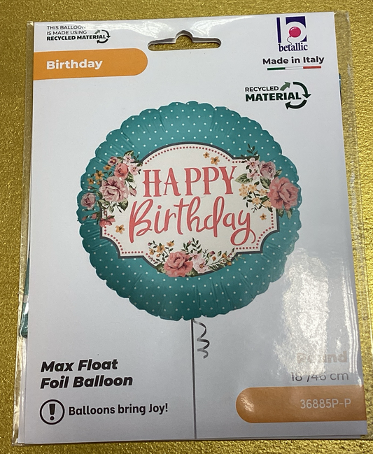 Flower Happy birthday foil balloon