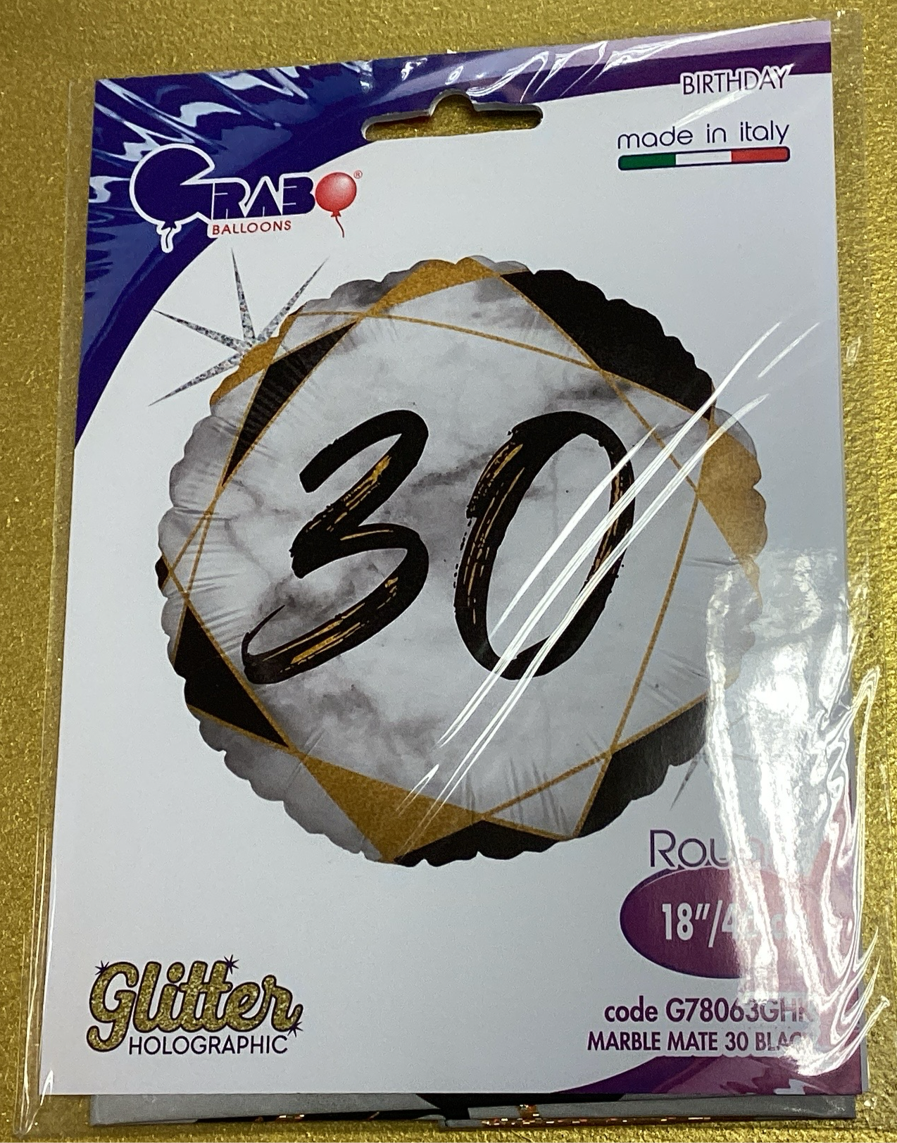 Number 30 foil balloon