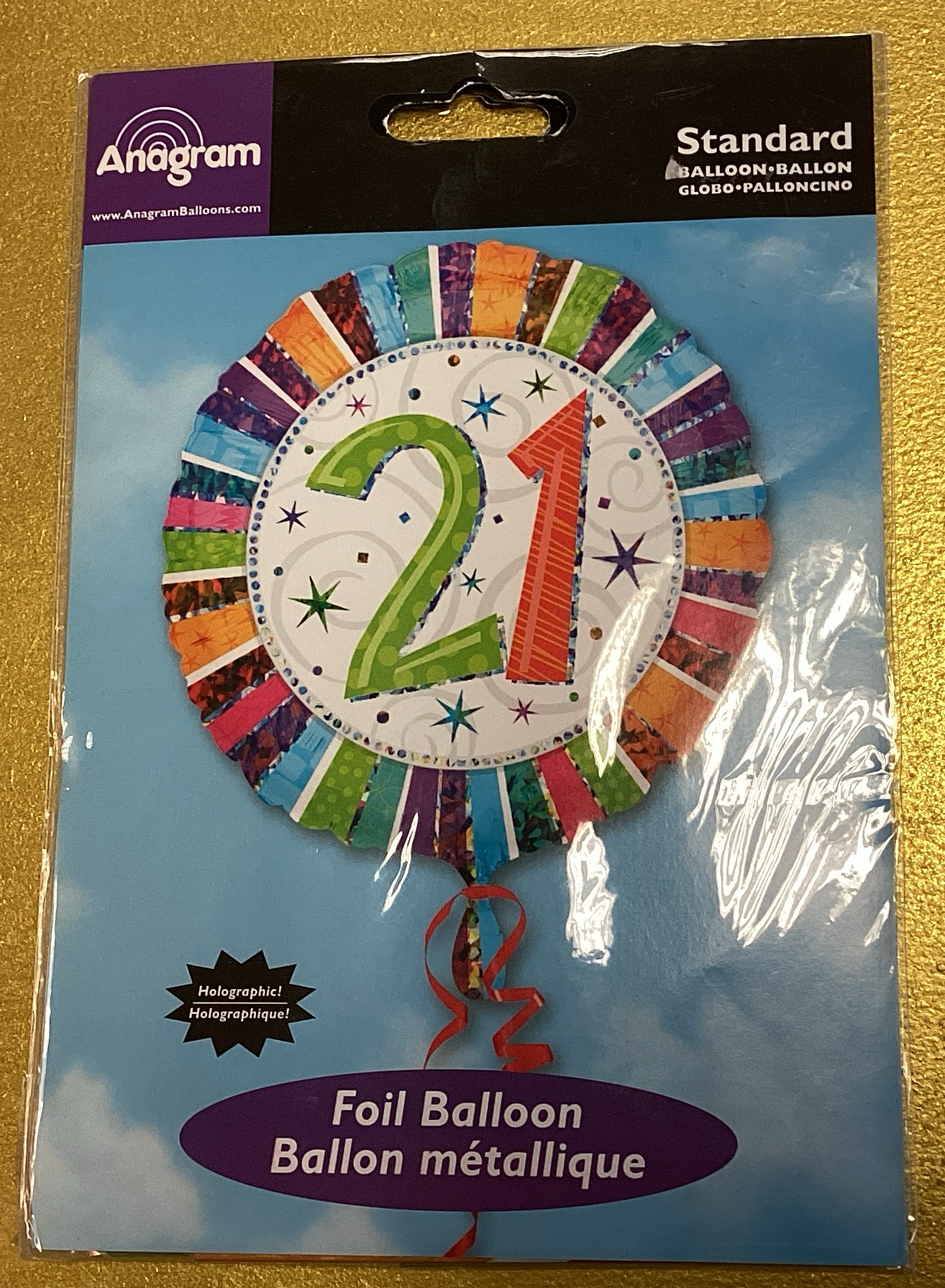 Number 21 foil balloon