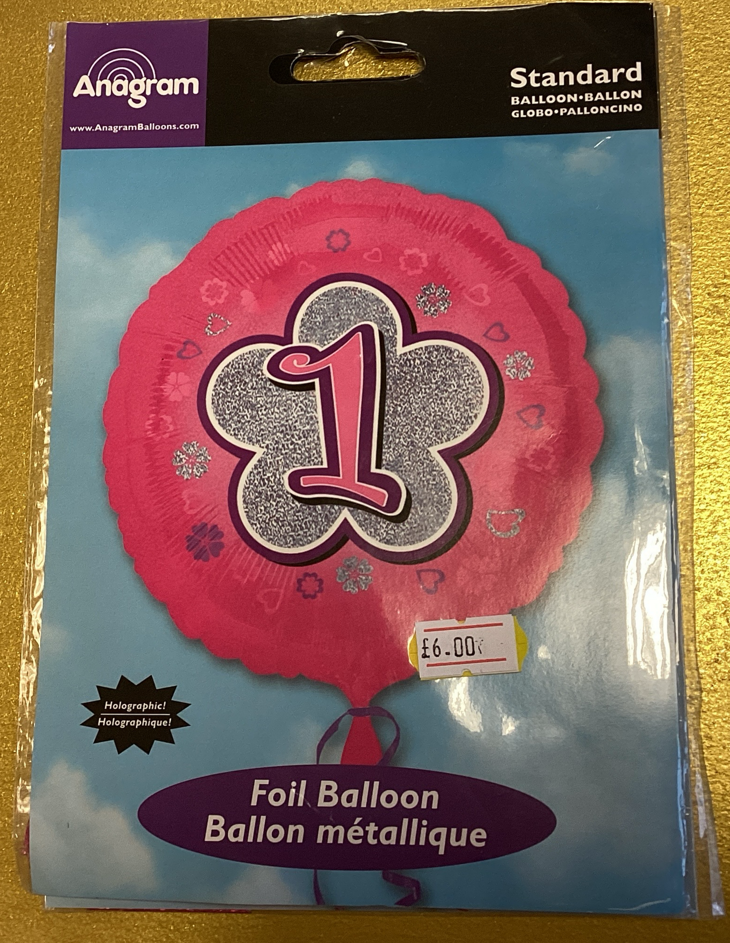 1st birthday foil balloon