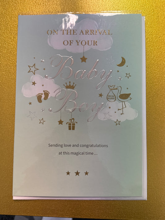 Baby boy arrival card