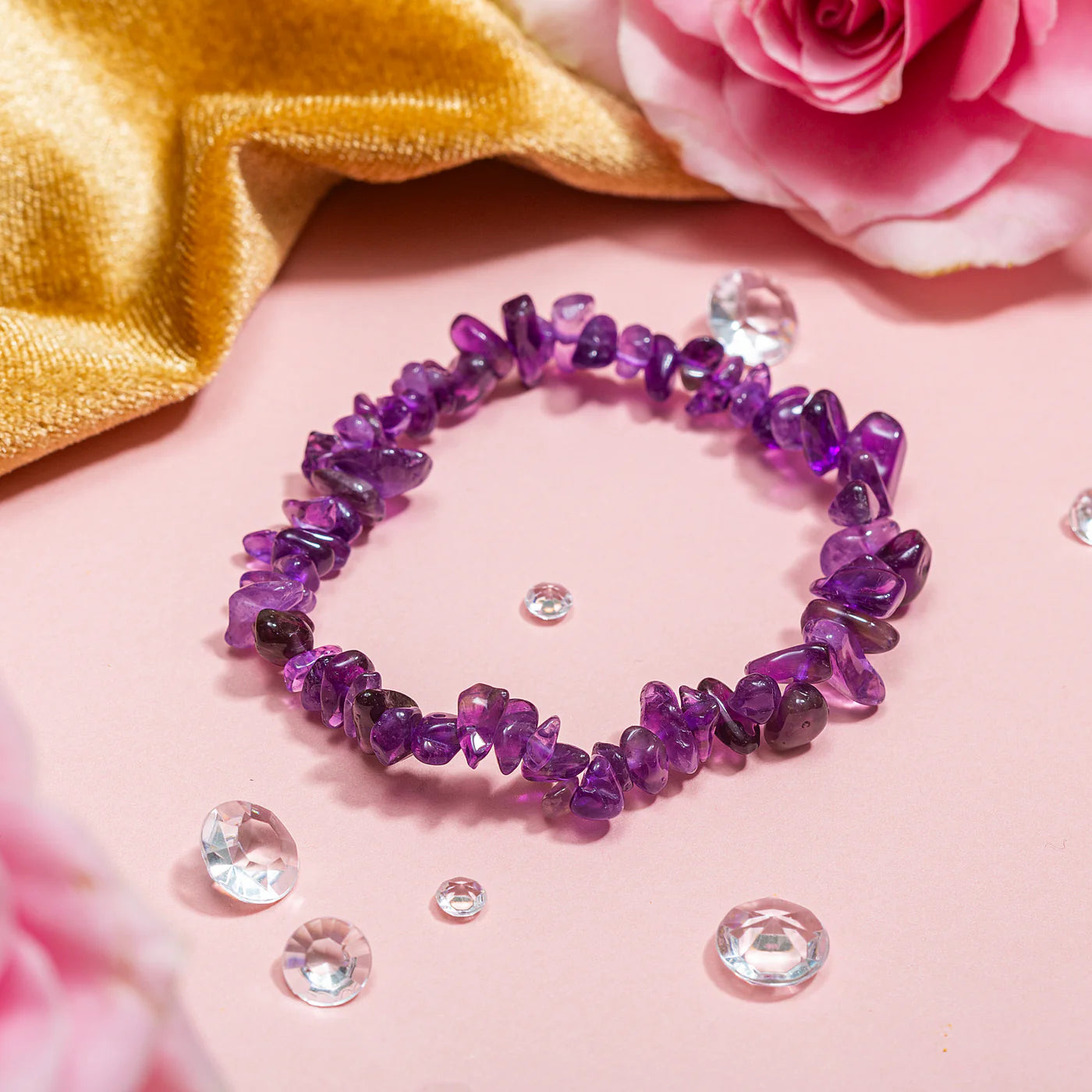 AMETHYST CRYSTAL CHIP BRACELET