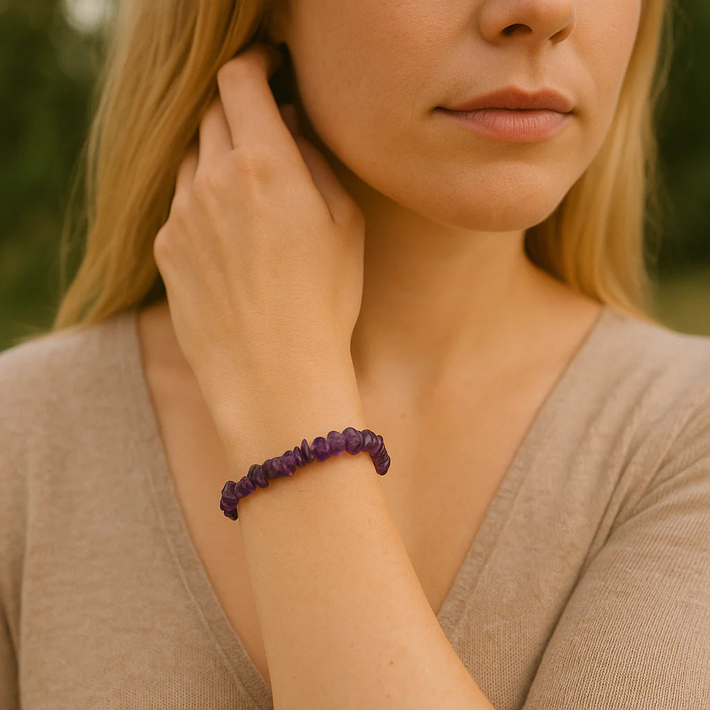 AMETHYST CRYSTAL CHIP BRACELET