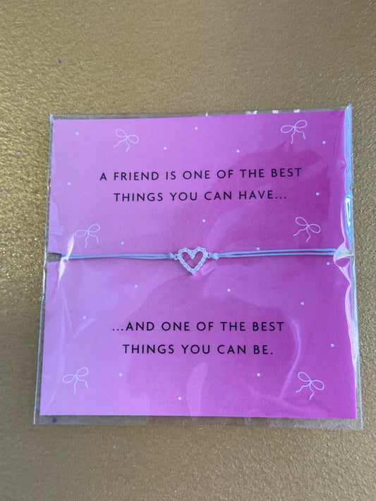 ‘A friend is’ heart bracelet