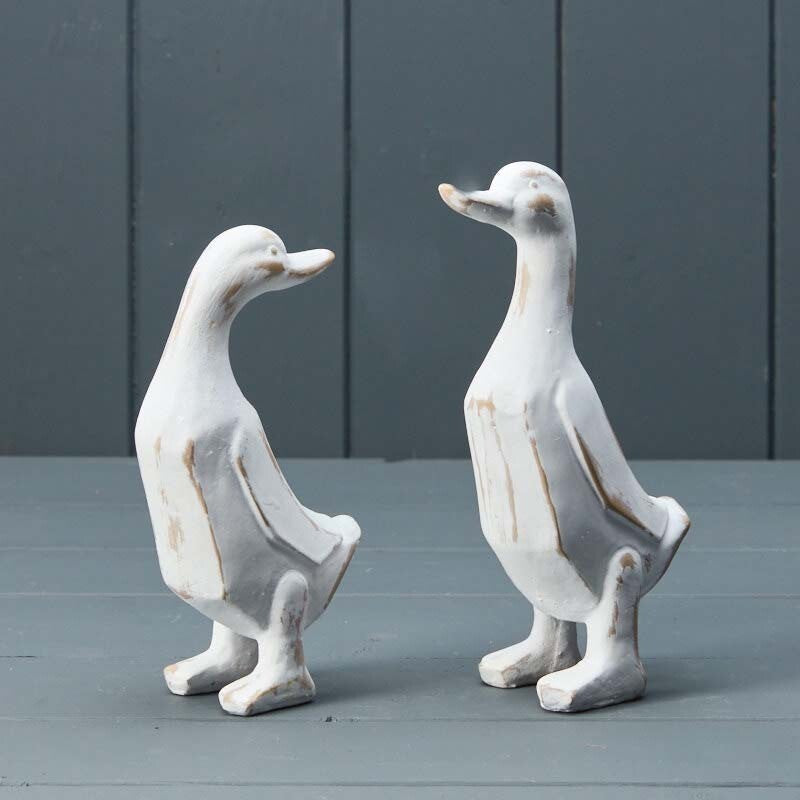 Wooden ornaments pair of ducks