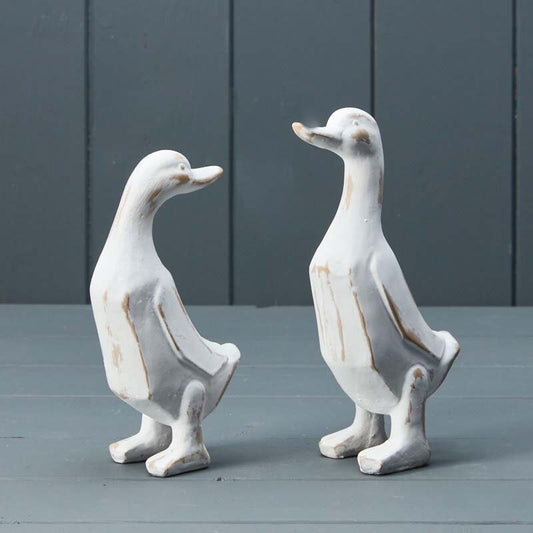 Wooden ornaments pair of ducks