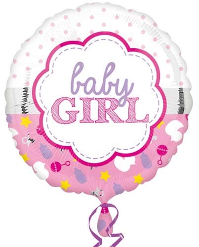 Baby Girl Scallop foil balloon