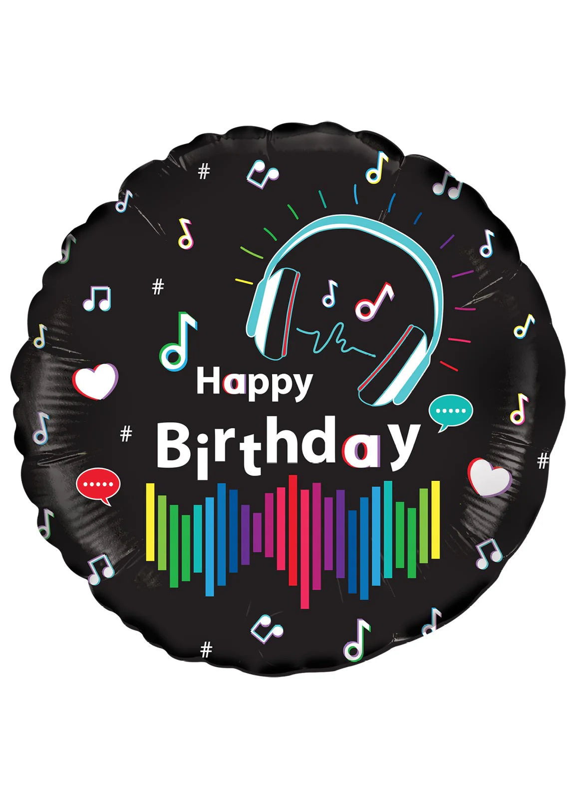 Music Themed Happy Birthday Foil balloon