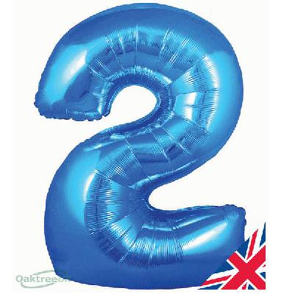 Blue XL number helium balloons
