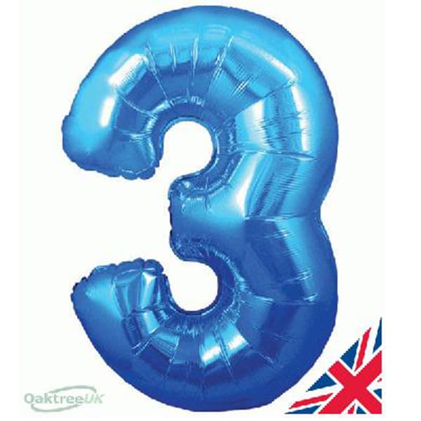 Blue XL number helium balloons
