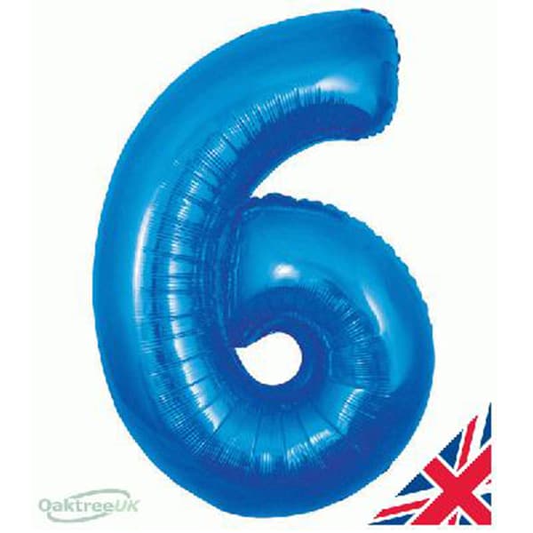 Blue XL number helium balloons