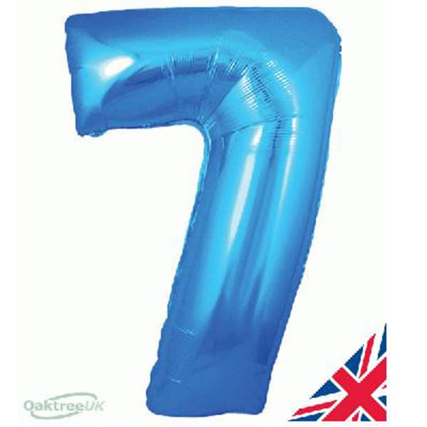 Blue XL number helium balloons