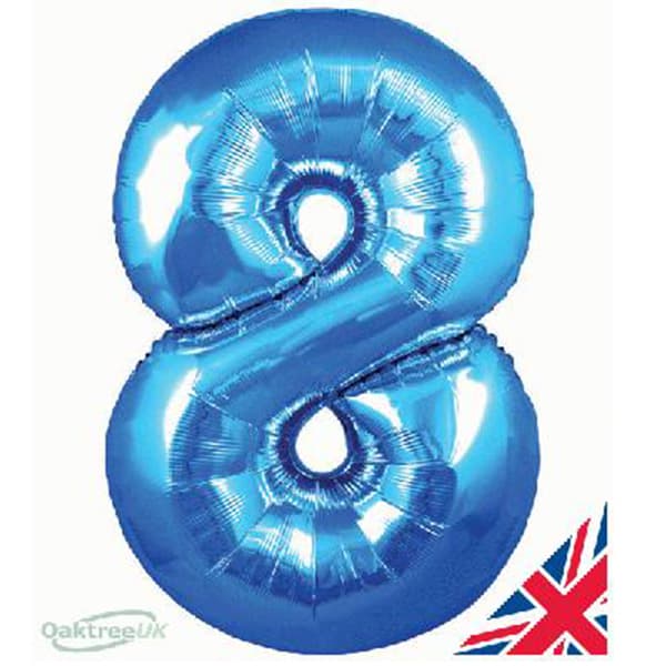 Blue XL number helium balloons