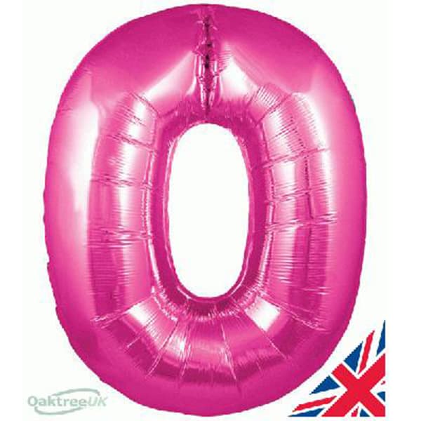Pink XL number helium balloons