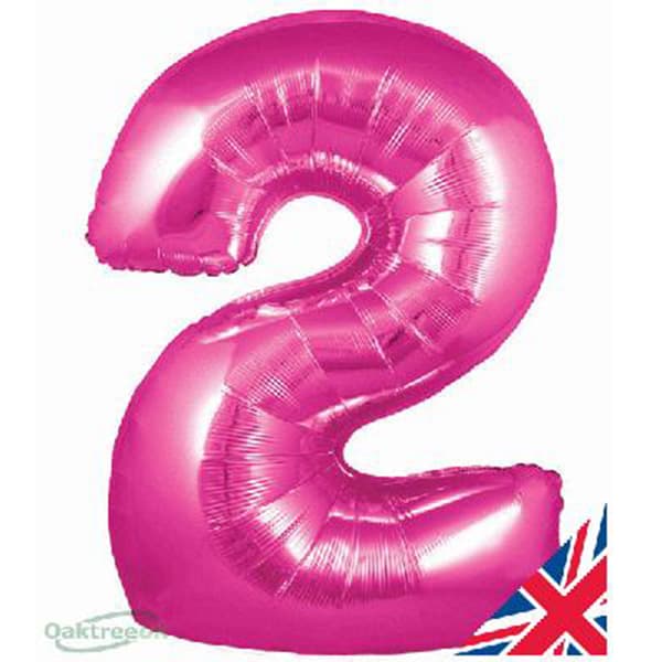 Pink XL number helium balloons